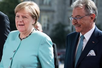 Bundeskanzlerin Angela Merkel (CDU) und Dieter Kempf, Präsident des Bundesverbands der Deutschen Industrie (BDI).