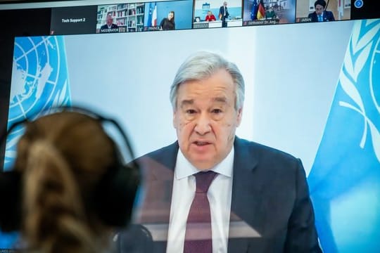 UN-Generalsekretär António Guterres bei einer Rede Ende April.