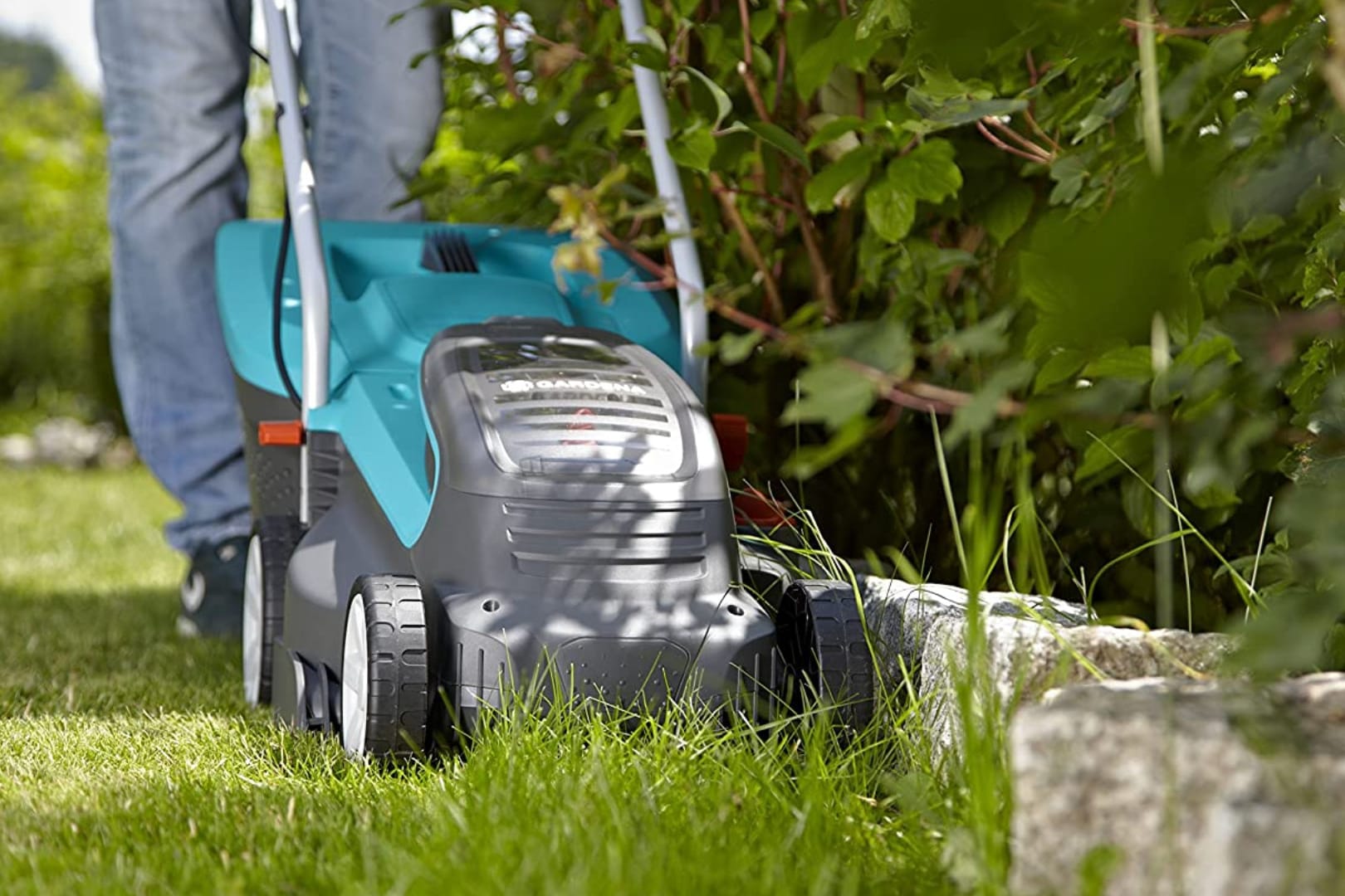 Der Akku-Rasenmäher von Gardena: Das Modell punktet in Tests mit seiner langen Akkulaufzeit.