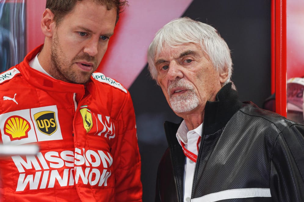Zwei prägende Figuren der Formel 1: Sebastian Vettel (l.) ist für Bernie Ecclestone ein Kandidat für Mercedes.