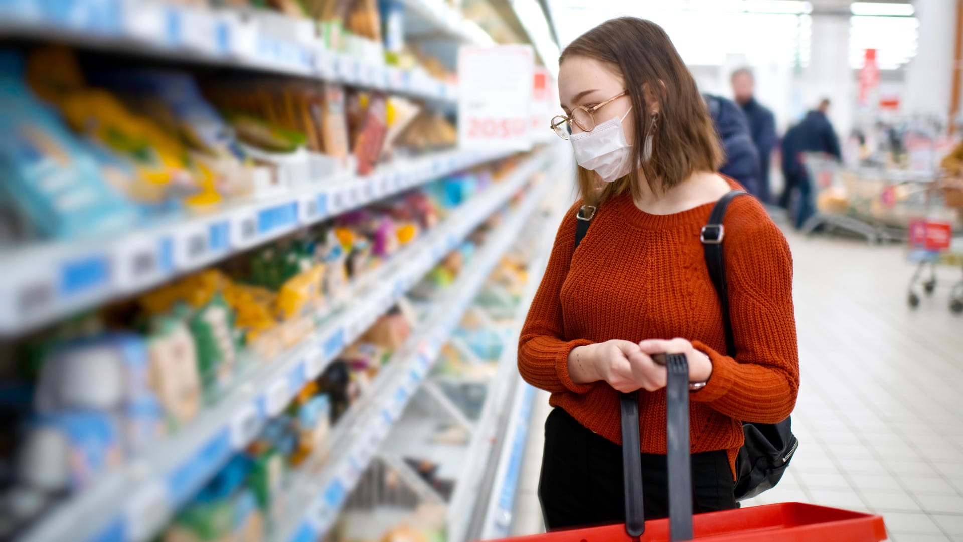 Supermarkt: Beim Einkaufen gilt bundesweit seit Ende April eine Maskenpflicht.