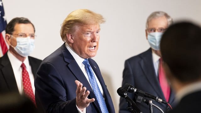 Donald Trump am Dienstag während einer Pressekonferenz in der US-Hauptstadt. Donald Trump am Dienstag während einer Pressekonferenz in der US-Hauptstadt.