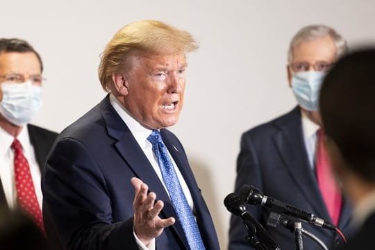 Donald Trump am Dienstag während einer Pressekonferenz in der US-Hauptstadt.