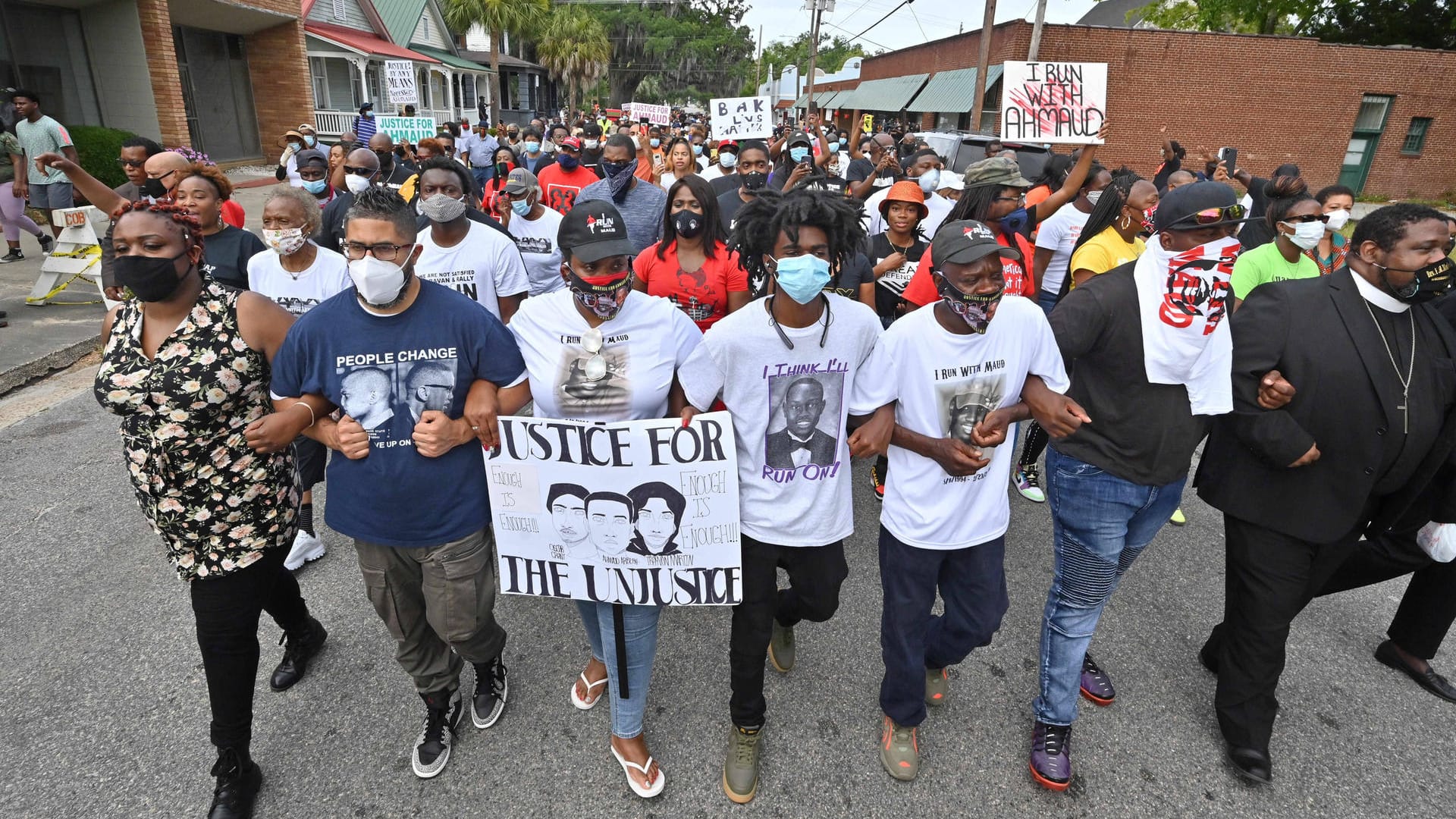 Der Mord an Ahmaud Arbery führte zu Massenprotesten in den USA (hier in Brunswick, Georgia).