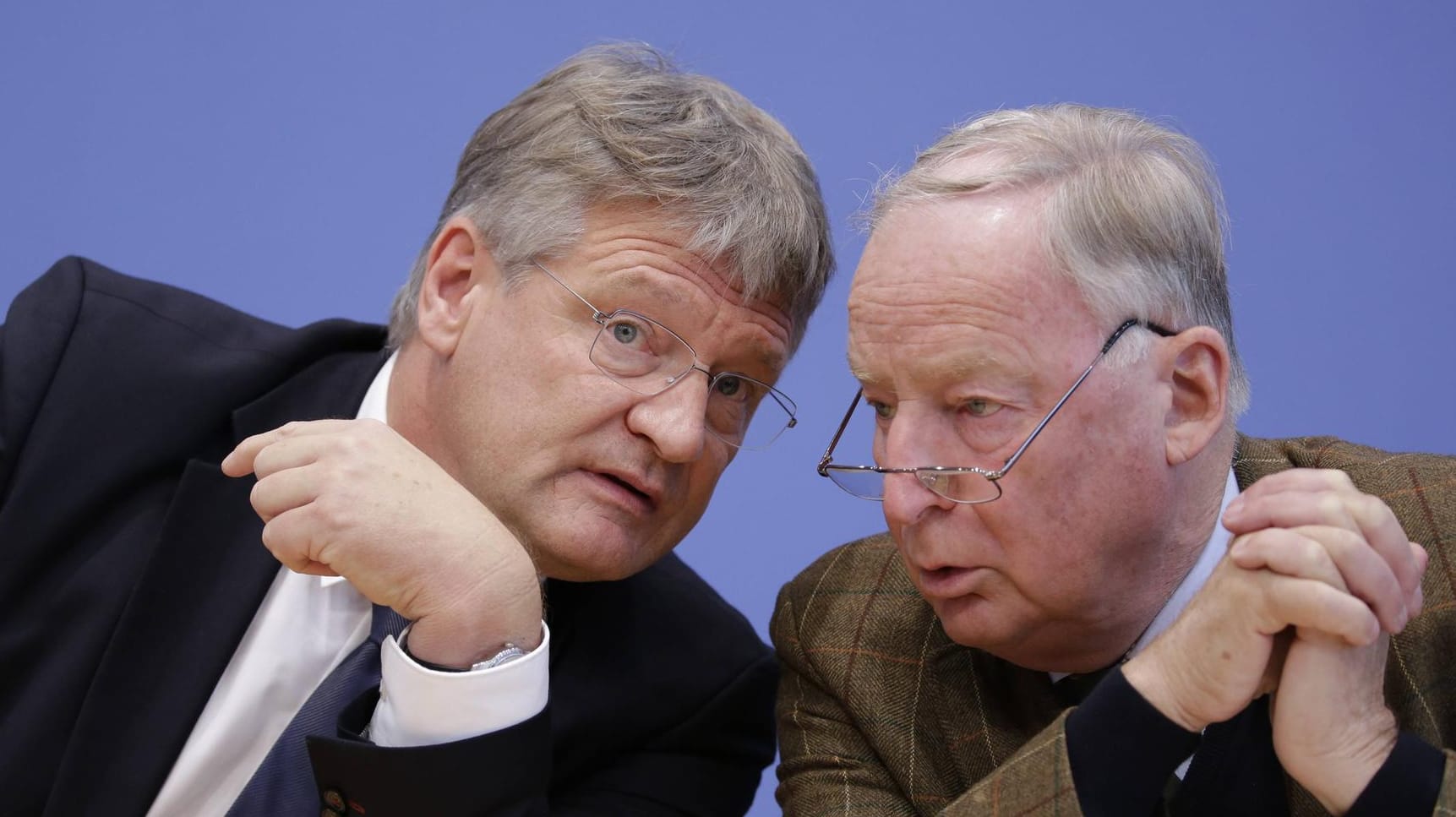 Alexander Gauland (re.): Der AfD-Fraktionschef zweifelt an der Zukunft von Parteichef Jörg Meuthen (li.).