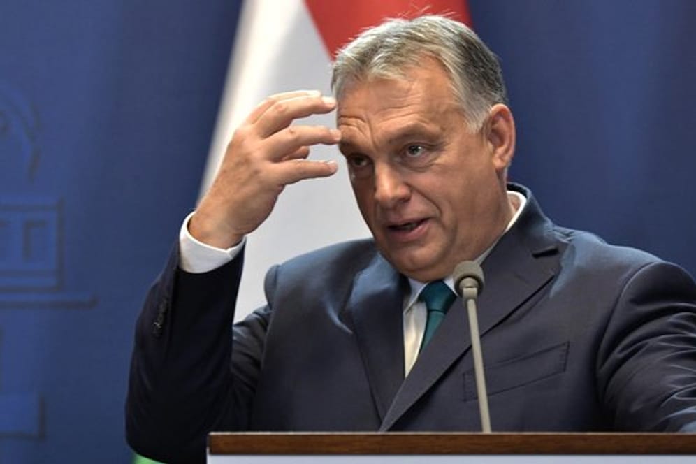 Ungarns Regierungschef Viktor Orban während einer Pressekonferenz in Budapest.
