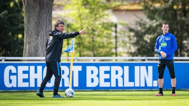 Bruno Labbadia (l) setzt im Derby auf Vladimir Darida.