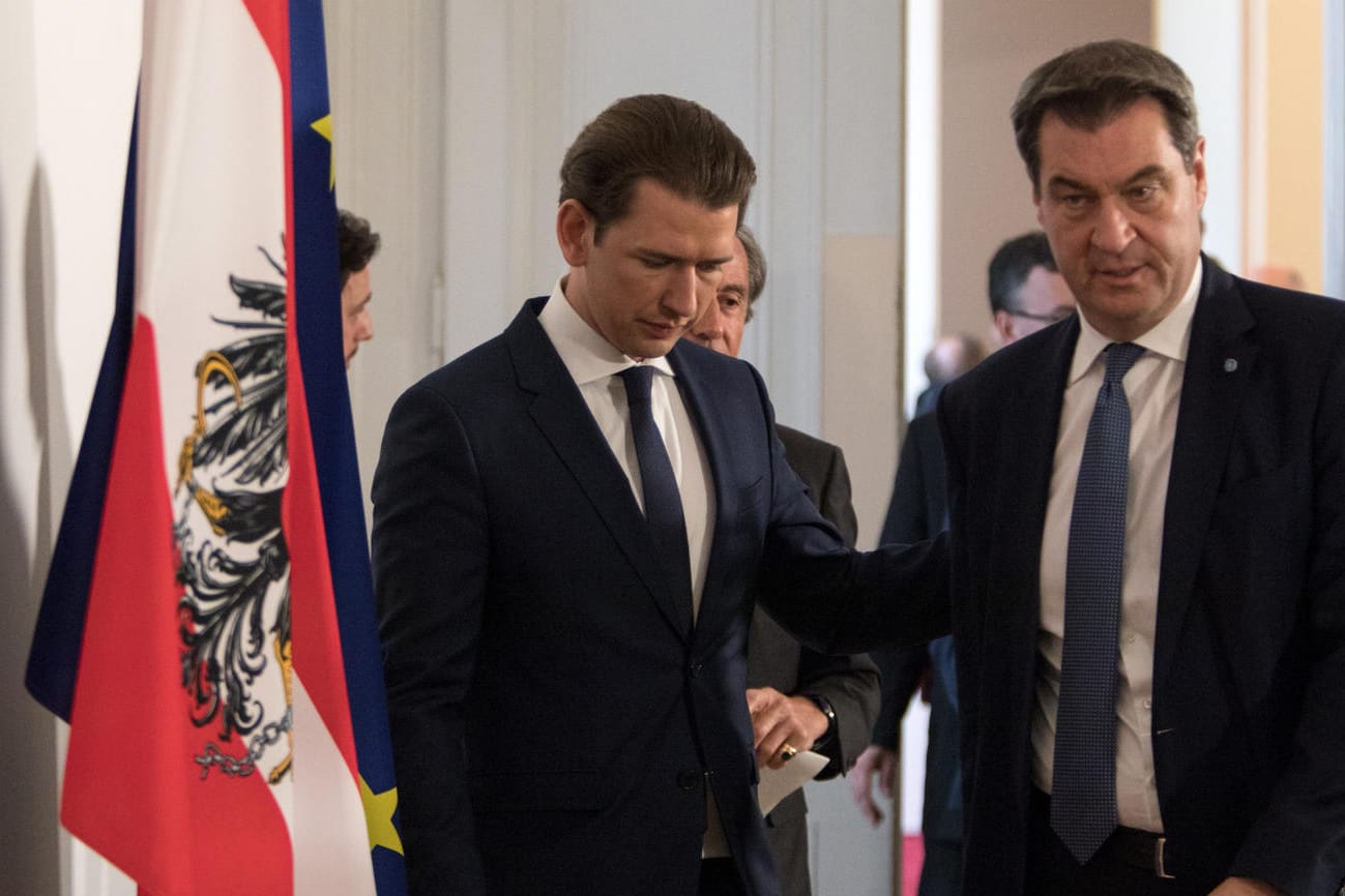 Österreichs Kanzler Kurz und Bayerns Ministerpräsident Markus Söder.