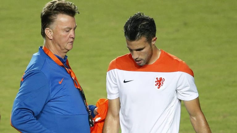 Van Persie (r.) und Trainer van Gaal bei der WM 2014.