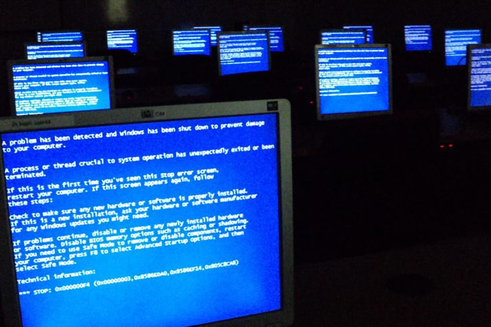 Bluescreen (Symbolbild): Bei schweren Systemfehlern am PC tritt der sogenannte Bluescreen auf.
