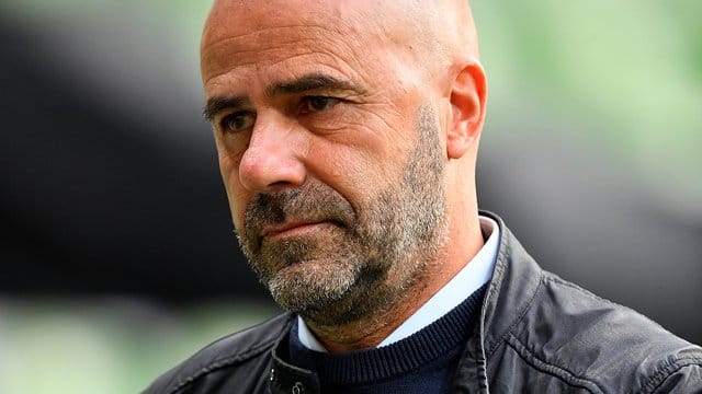 Leverkusens Cheftrainer Peter Bosz trifft mit seinem Team auf den VfL Wolfsburg.