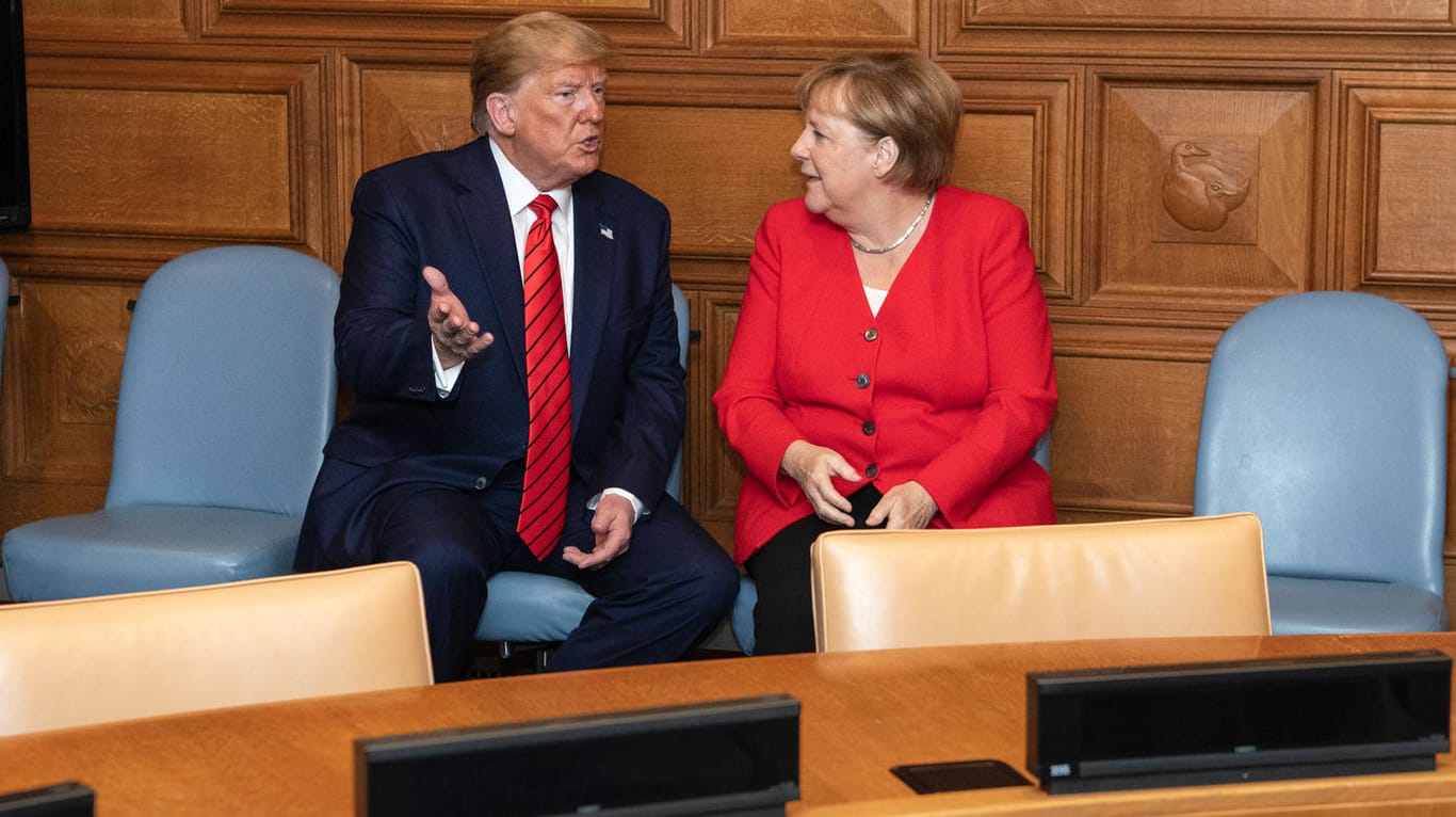 Trump und Merkel am Rande der UN-Vollversammlung 2019: "An erster Stelle steht Deutschland, wegen seiner Wirtschaftsmacht und seiner natürlichen Führungsposition in der EU."