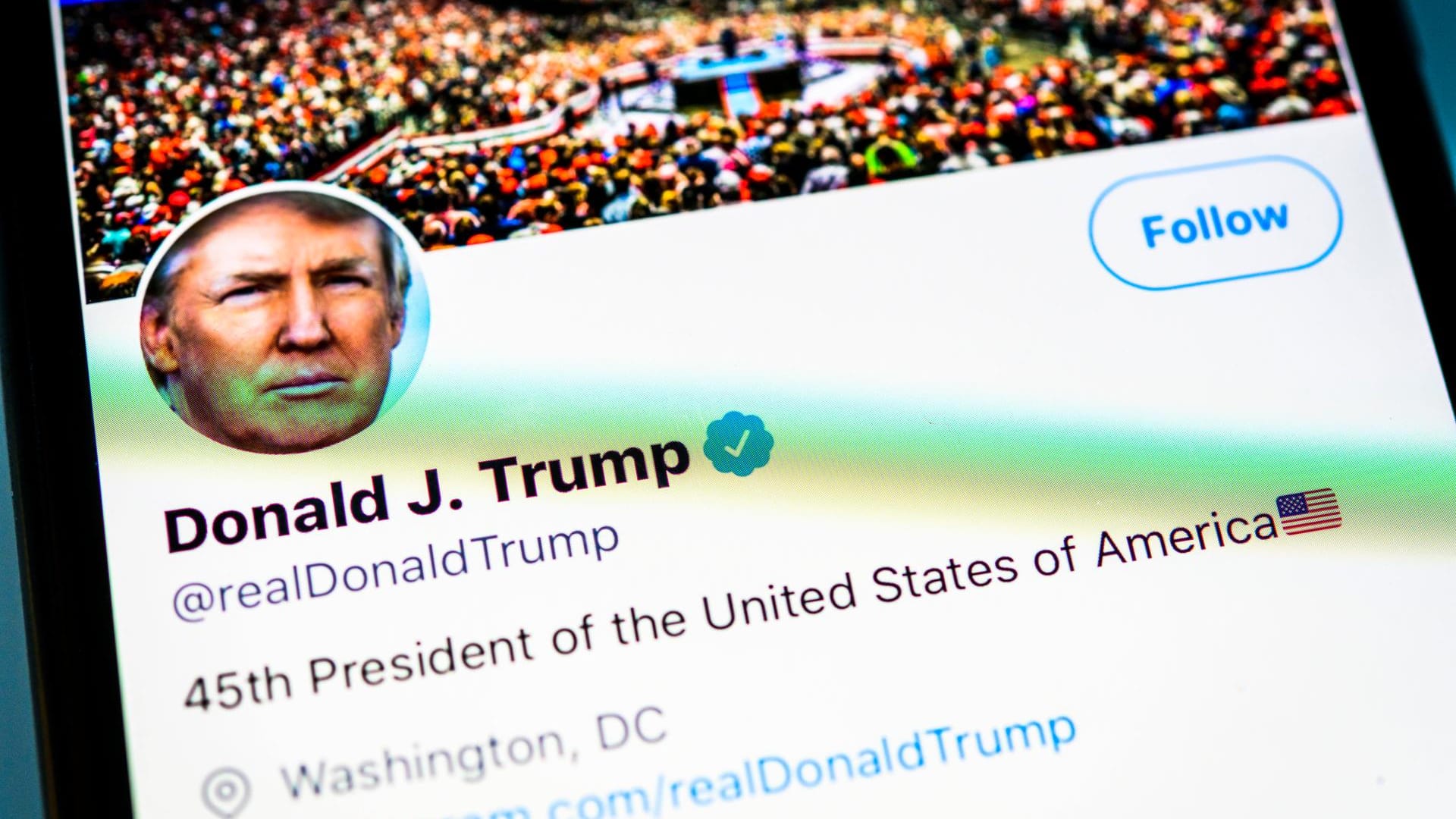 Die offizielle Twitter-Seite von Donald J. Trump: Mehr als 80 Millionen Menschen folgen dem US-Präsidenten auf Twitter.