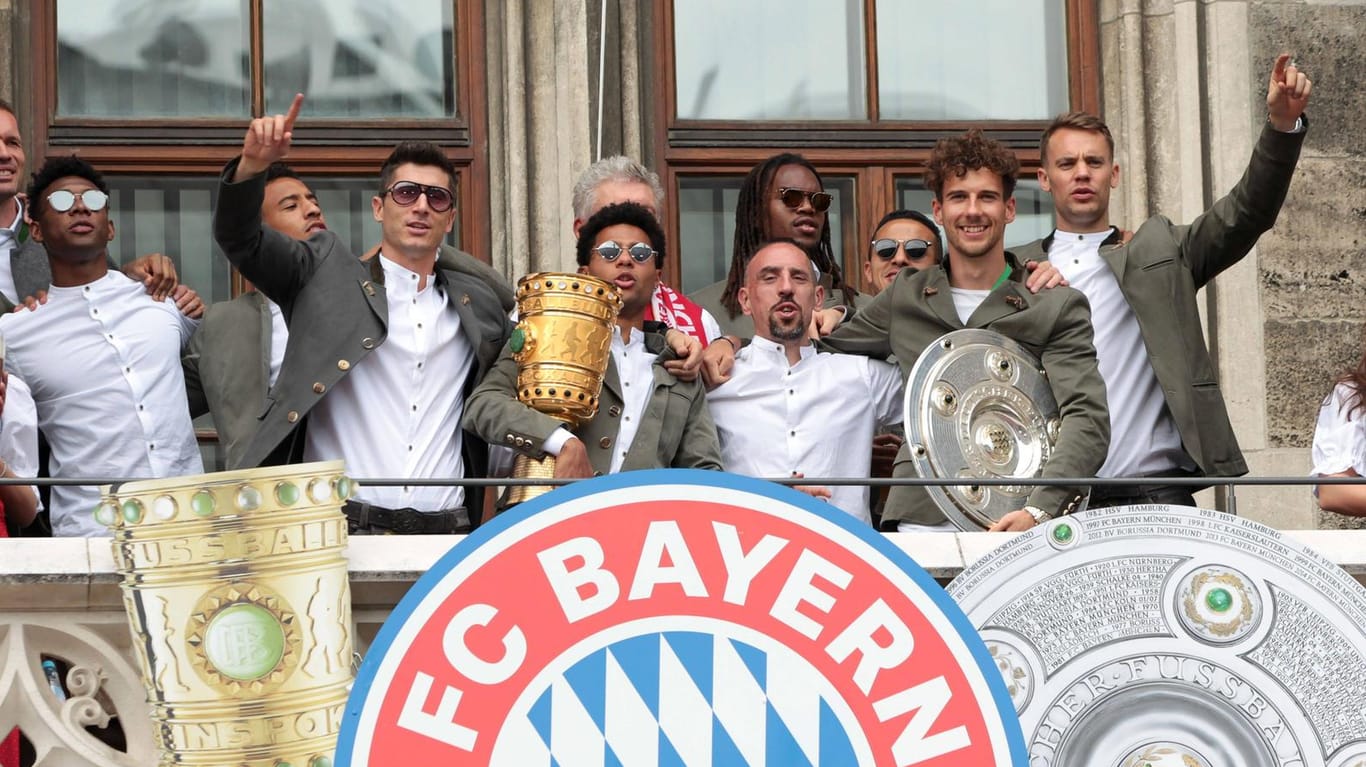 Meisterfeier des FC Bayern: Bilder wie diese aus dem vergangenen Mai wird es in diesem Jahr nicht vom Marienplatz geben.