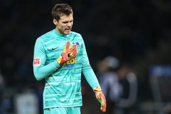 Hertha-Keeper Rune Jarstein leistete sich gegen Leipzig einen dicken Patzer.