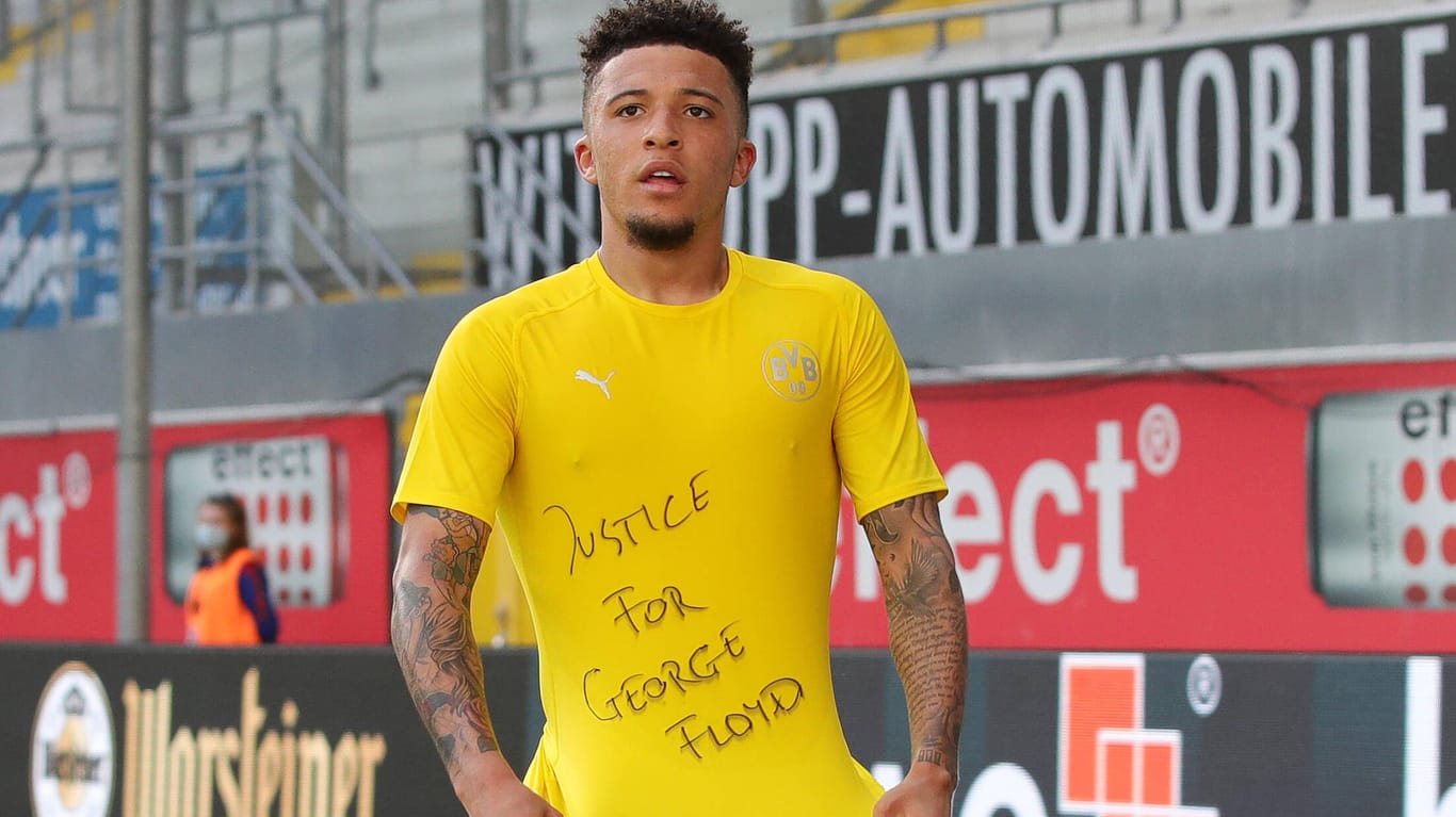 Bundesliga: Dortmunds Jadon Sancho mit seiner klaren Botschaft zum Tod des Afroamerikaners George Floyd.