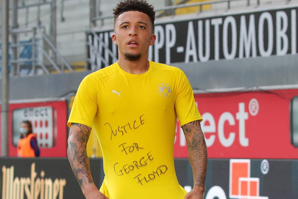 Bundesliga: Dortmunds Jadon Sancho mit seiner klaren Botschaft zum Tod des Afroamerikaners George Floyd.