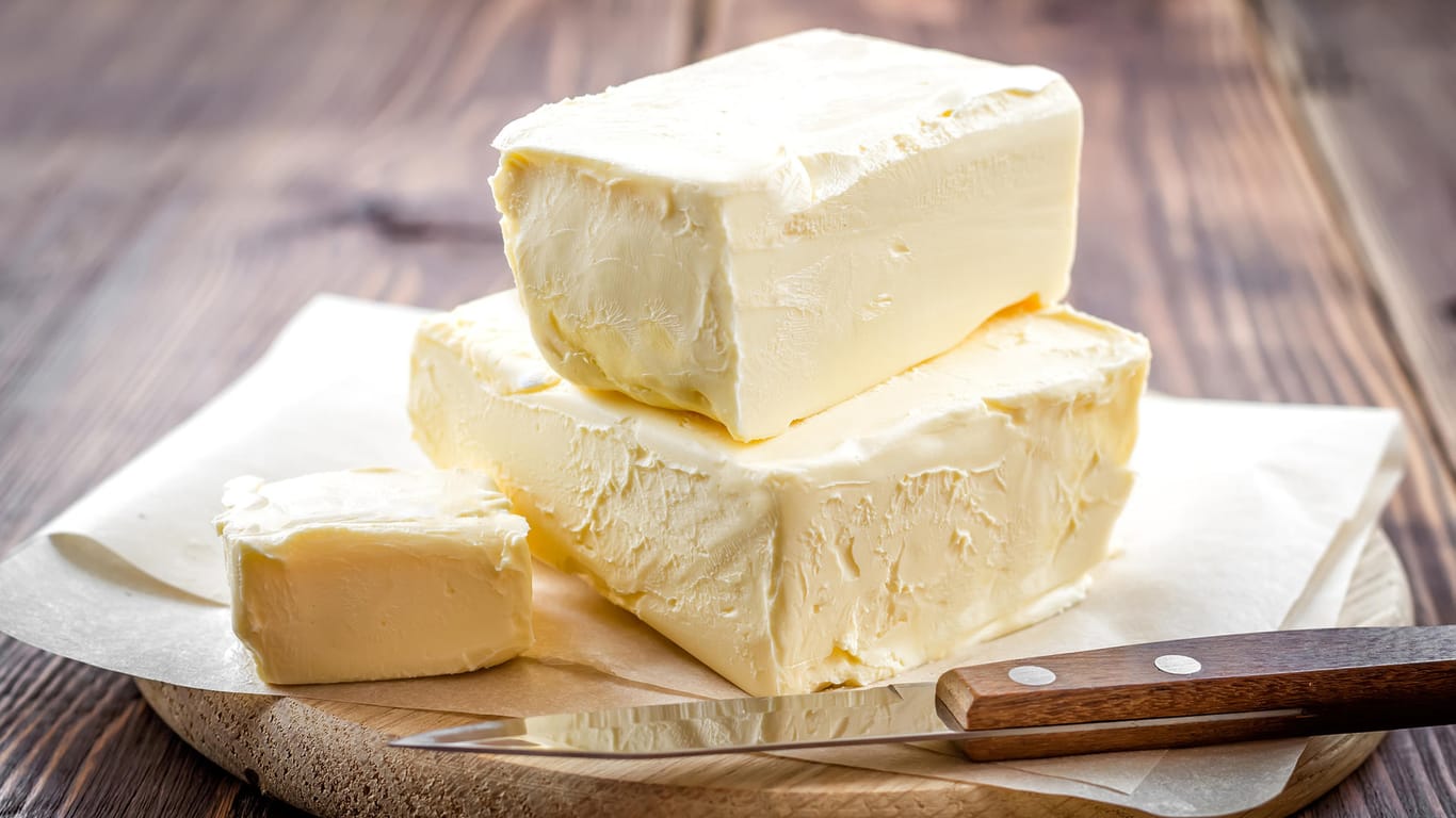Butter: Sie kann im Ganzen oder in kleinen Mengen eingefroren werden.