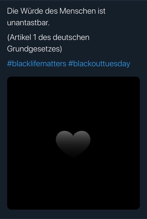 Schwarze Quadrate auf Twitter: Protestaktion Blackout Tuesday.