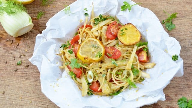 Würziger Fenchel und karamellisierte Zitronen machen dieses Pastagericht zu etwas Besonderem.