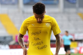 Dortmunds Jadon Sancho trug ein Shirt mit dem Schriftzug "Justice for George Floyd".