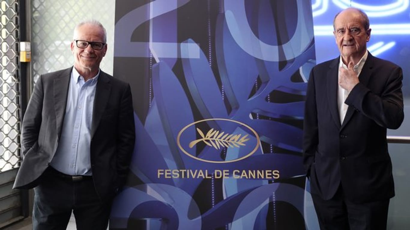 Das etwas andere Festival: Trotz Absage haben Festivalleiter Thierry Frémaux (l) und Festivalpräsident Pierre Lescure ihre Arbeit unbeirrt fortgesetzt.