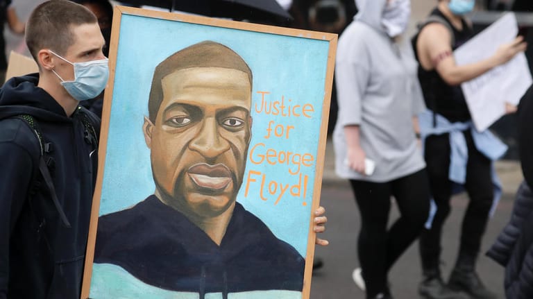 Demonstration in London: "Gerechtigkeit für George Floyd".