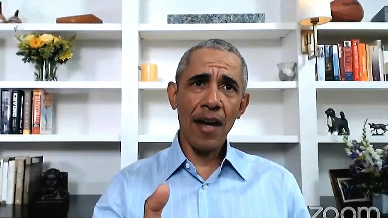 Obama hält eine Ansprache per Zoom: Der ehemalige US-Präsident sieht die Proteste auch als Zeichen der Hoffnung.
