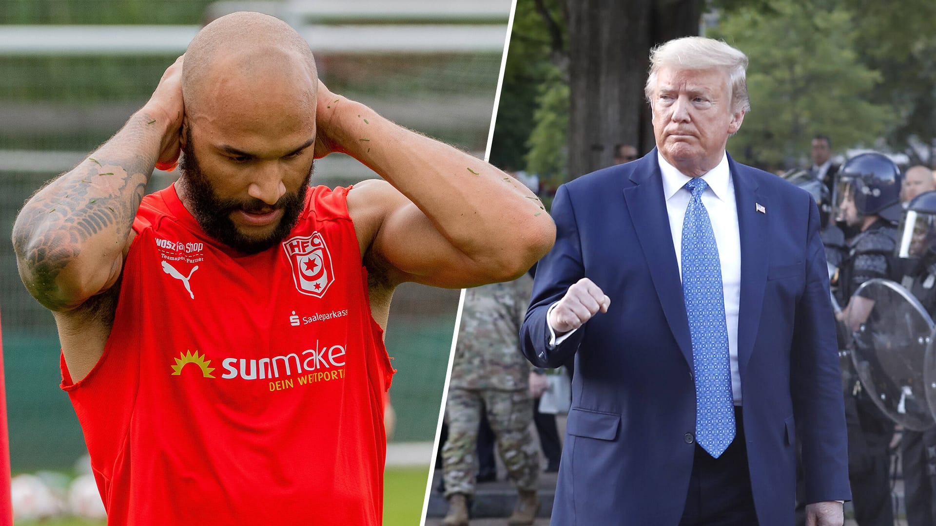 Von US-Präsident Donald Trump hält er reichlich wenig: Terrence Boyd (l.) absolvierte für die Fußball-Nationalmannschaft der Vereinigten Staaten insgesamt 14 Spiele.