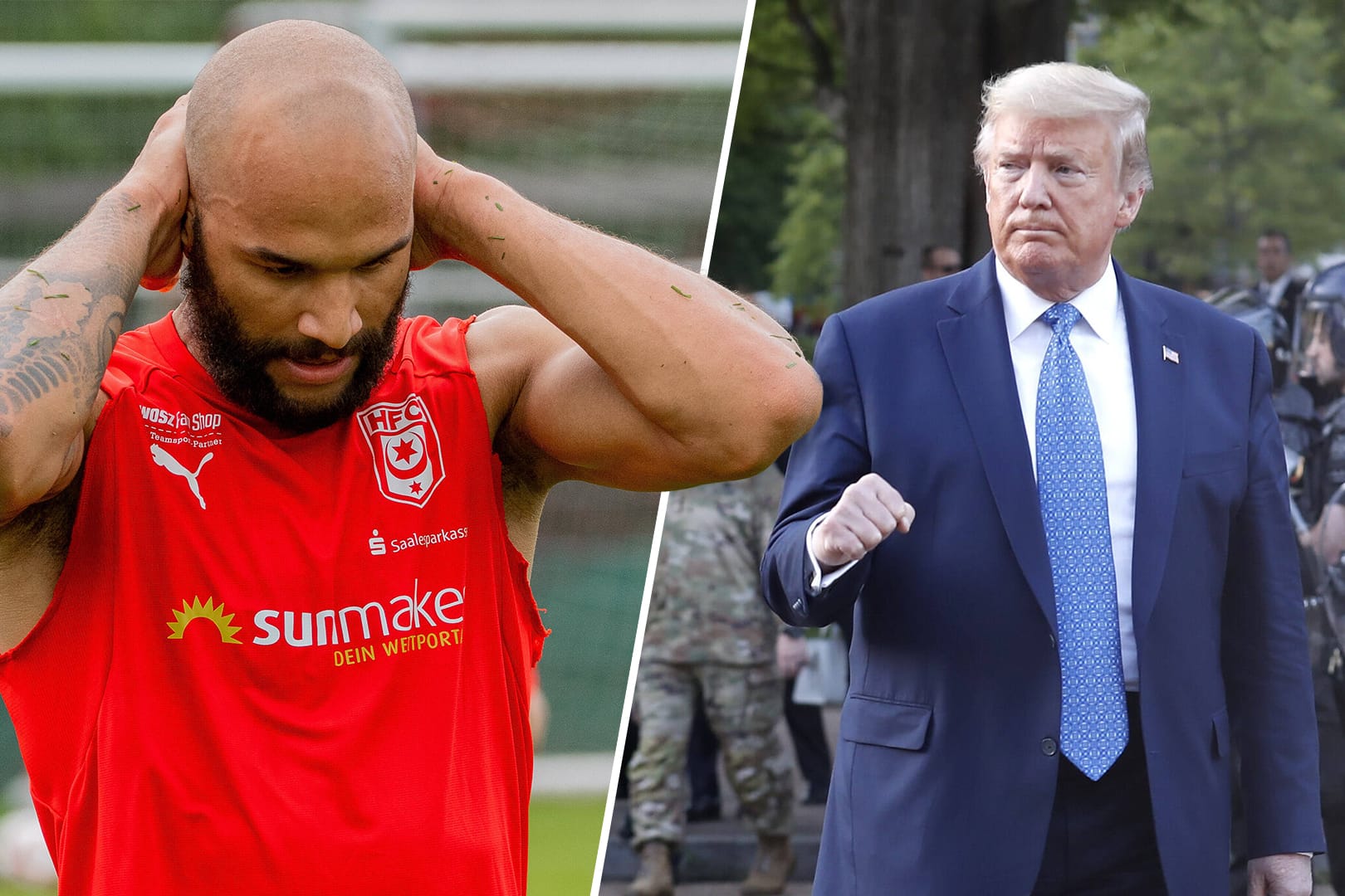 Von US-Präsident Donald Trump hält er reichlich wenig: Terrence Boyd (l.) absolvierte für die Fußball-Nationalmannschaft der Vereinigten Staaten insgesamt 14 Spiele.