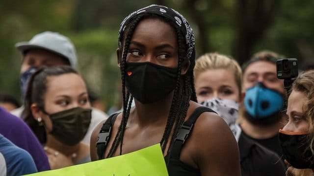 Cori Gauff bei den Protesten gegen Rassismus in ihrer Heimatstadt Delray Beach.