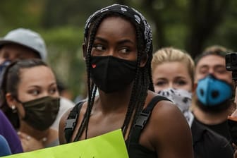 Cori Gauff bei den Protesten gegen Rassismus in ihrer Heimatstadt Delray Beach.