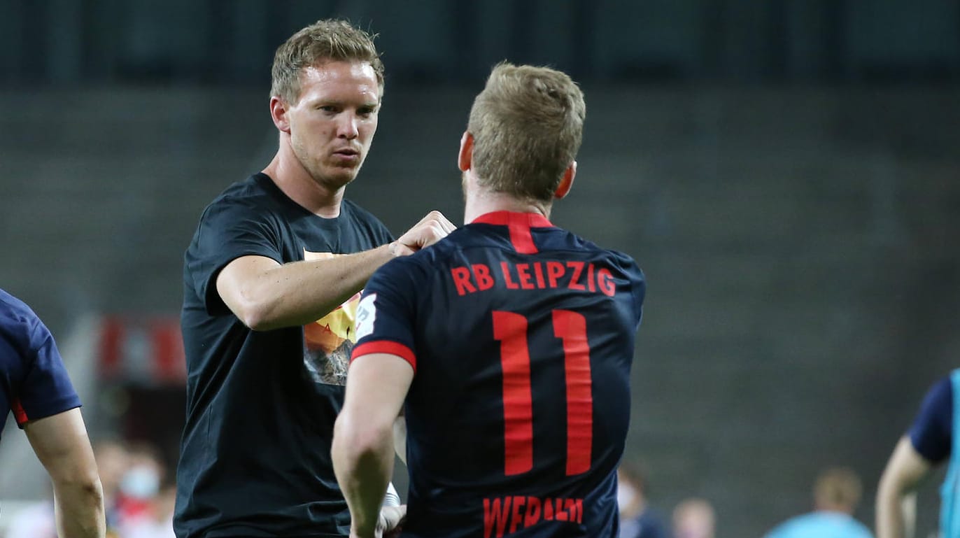 Julian Nagelsmann (l.): Die Spielweise des RB-Trainers ist ideal für Werner.