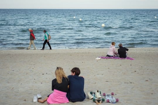 Am Strand der Gemeinde Scharbeutz im Kreis Ostholstein.