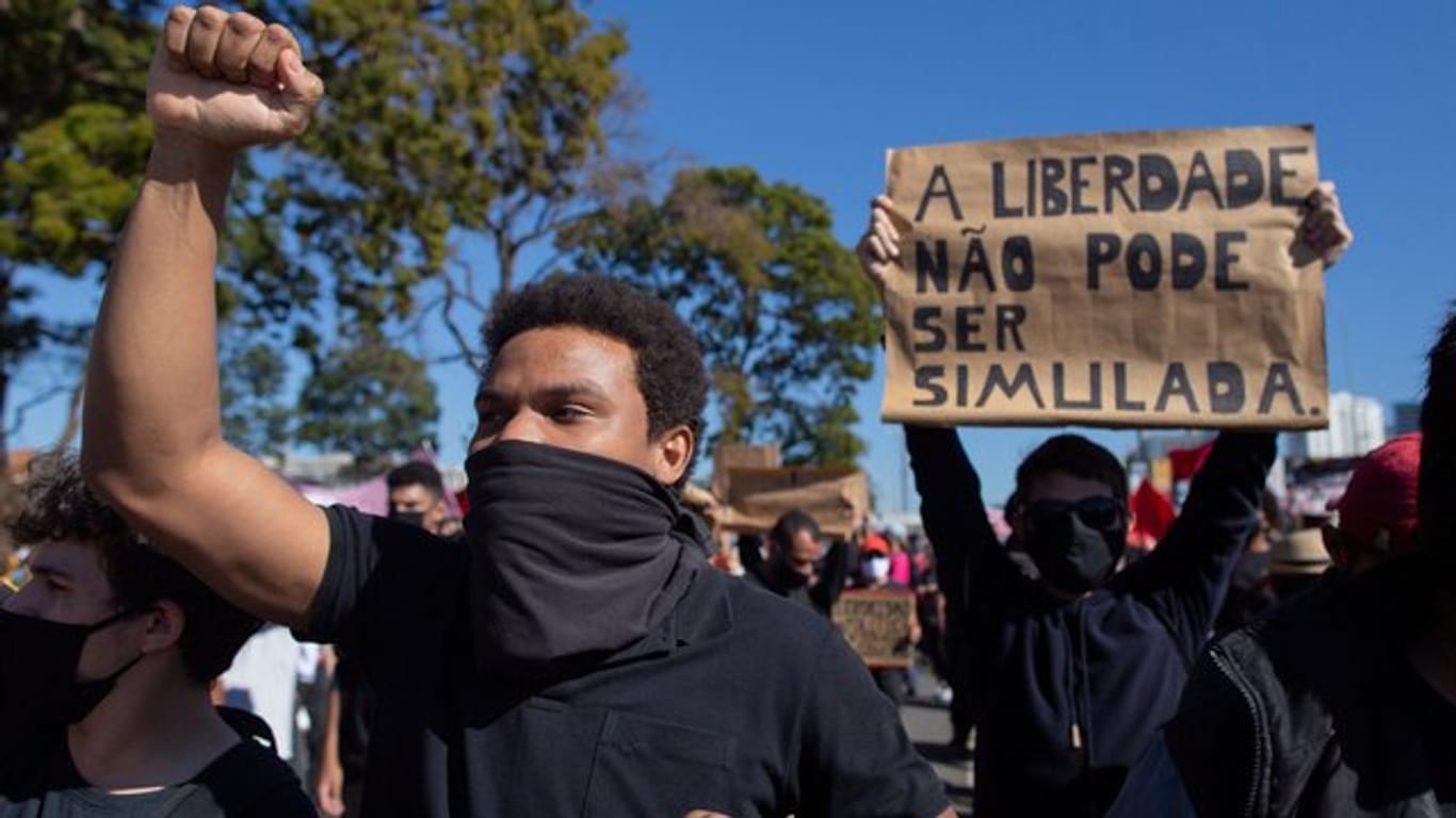 Demonstranten in der Hauptstadt Brasilia.