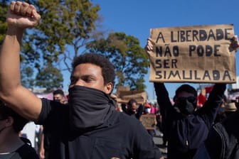 Demonstranten in der Hauptstadt Brasilia.