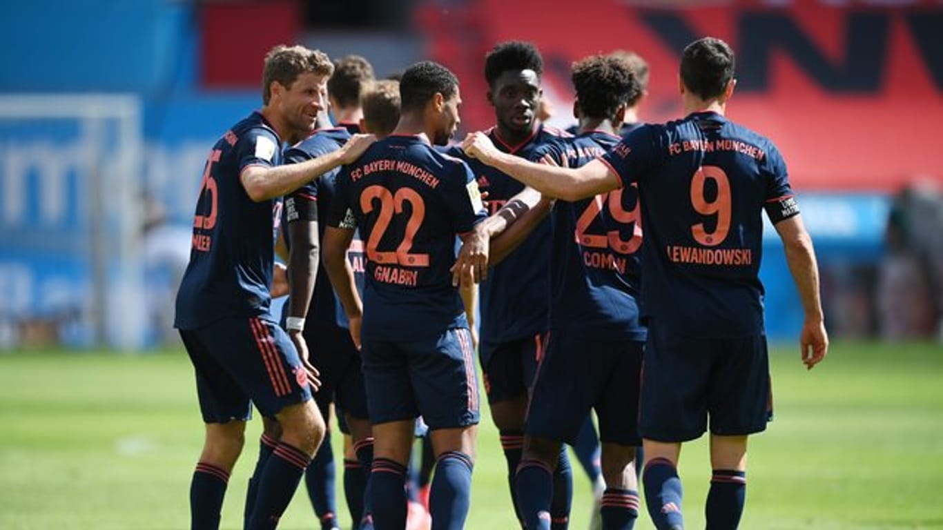 Wollen gegen Eintracht Frankfurt den Einzug ins Pokalfinale fix machen: Die Spieler des FC Bayern München.
