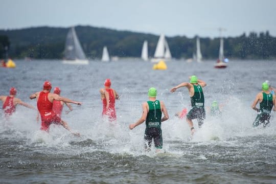 Triathlon: Deutsche Meisterschaft 2019 in Berin im Strandbad Wannsee.