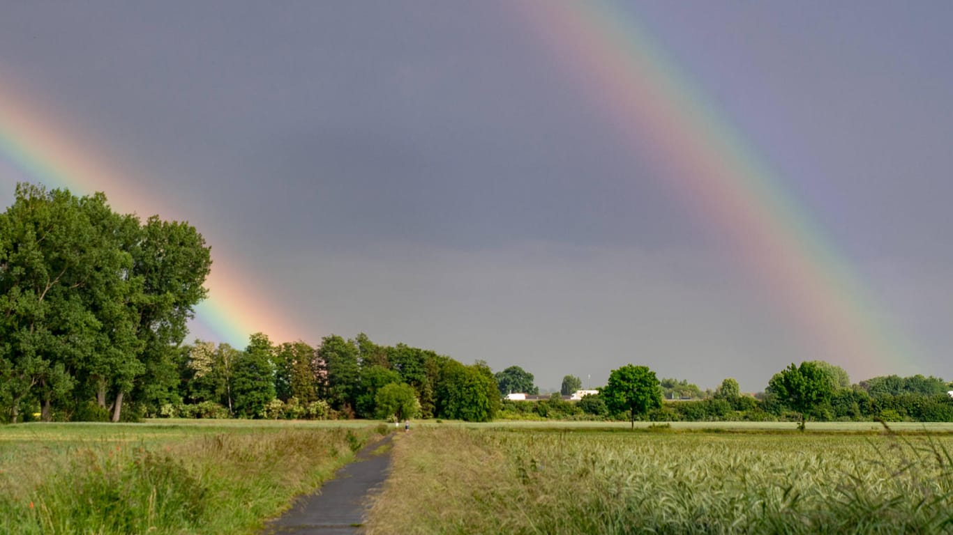 Regenbogen in Niedersachsen: Deutschland kann sich auf schönes Wetter freuen. Doch auch Regen wird es geben.
