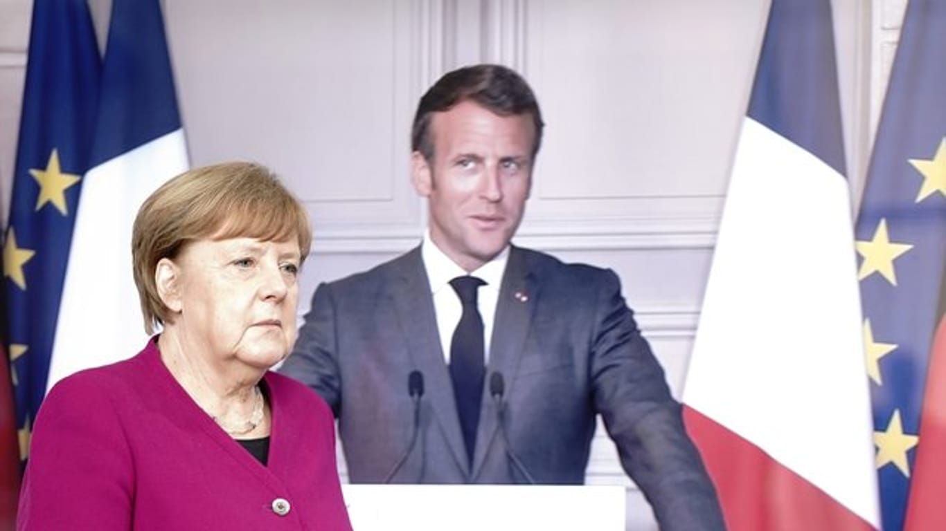 Wollen in der Pandemie-Vorsorge keine nationalen Alleingänge mehr: Bundeskanzlerin Angela Merkel (CDU) und Frankreichs Präsident Emmanuel Macron.