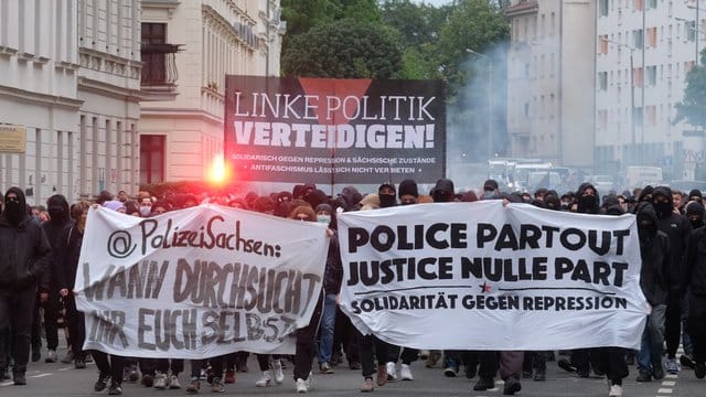 Demonstration in Leipzig-Connewitz