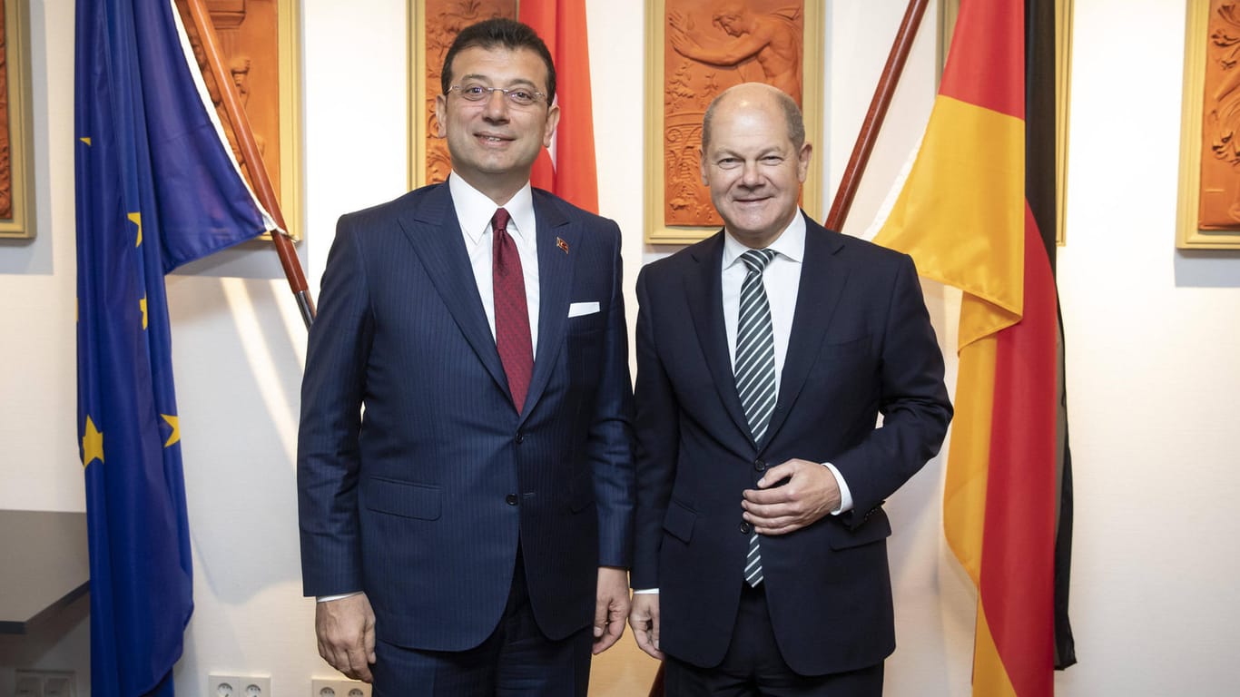 Finanzminister Olaf Scholz trifft Ekrem Imamoglu, den Oberbürgermeister von Istanbul: Imamoglu könnte zum Gegner Erdogans im Ringen um das Präsidentenamt in der Türkei werden.