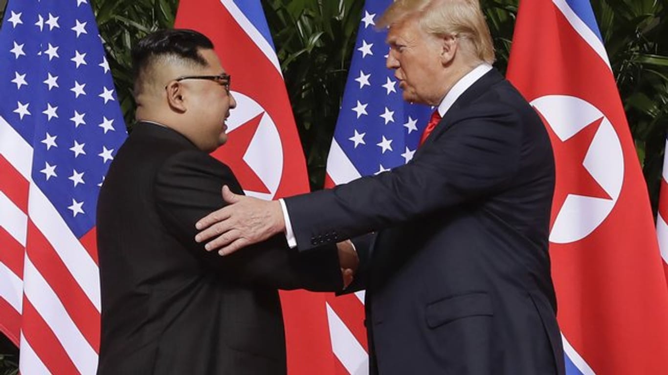 US-Präsident Donald Trump und Nordkoreas Machthaber Kim Jong Un im Juni 2018 in Singapur.