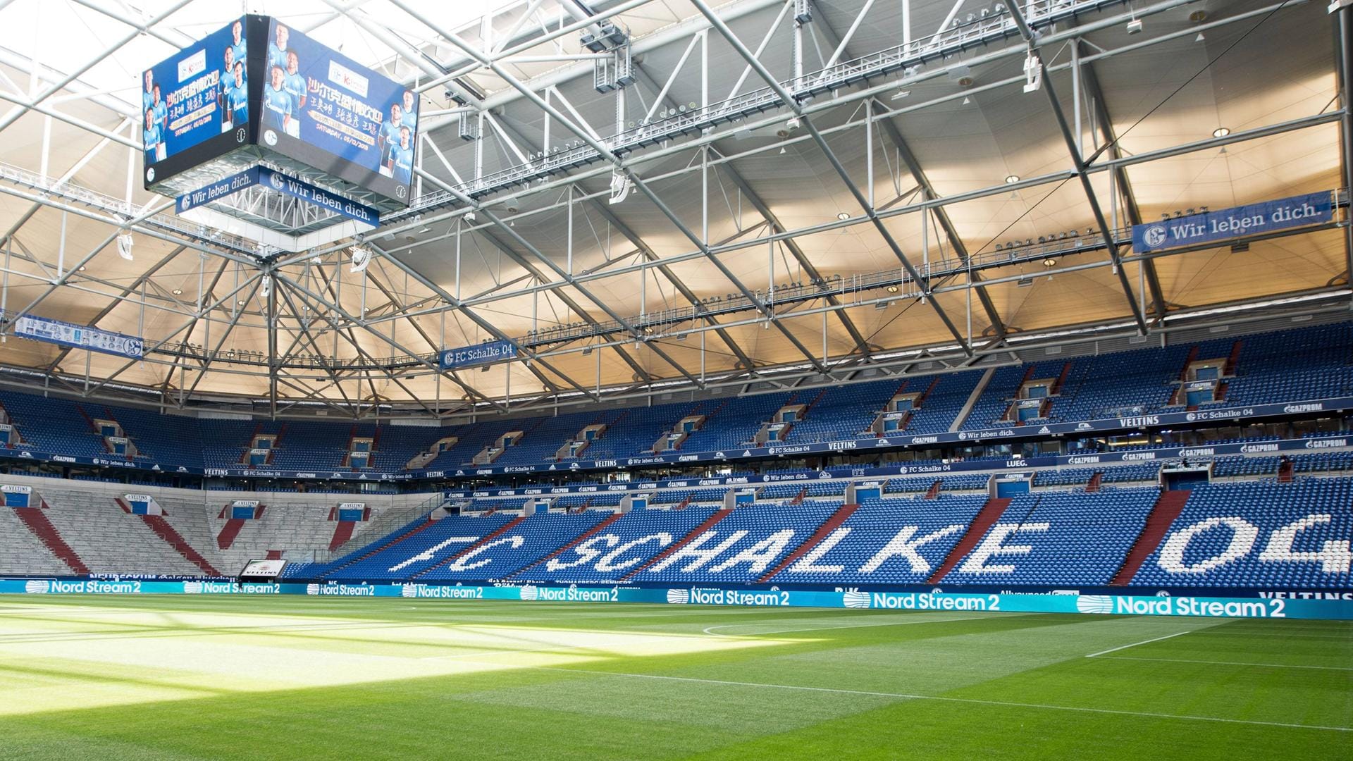 Veltins-Arena: Im Stadion des Bundesligisten FC Schalke 04 wird vermutlich das Finale der Europa League gespielt.