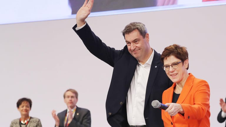 CSU-Chef Markus Söder und CDU-Chefin Annegret Kramp-Karrenbauer: In der Union wird wieder über die Kanzlerfrage diskutiert – die CDU-Chefin sieht den ersten Anspruch auf eine Kandidatur bei ihrer Partei.