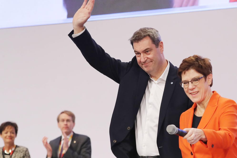 CSU-Chef Markus Söder und CDU-Chefin Annegret Kramp-Karrenbauer: In der Union wird wieder über die Kanzlerfrage diskutiert – die CDU-Chefin sieht den ersten Anspruch auf eine Kandidatur bei ihrer Partei.