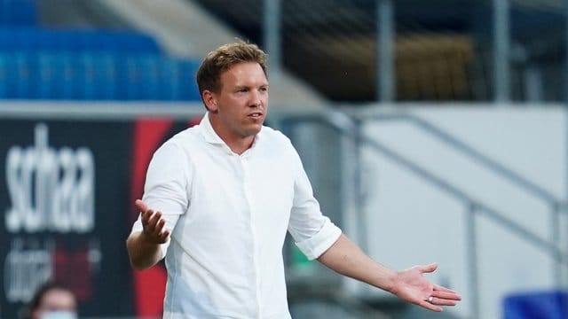 Leipzigs Trainer Julian Nagelsmann rechnet nicht mehr mit einem Verbleib von Timo Werner. Leipzigs Trainer Julian Nagelsmann rechnet nicht mehr mit einem Verbleib von Timo Werner.