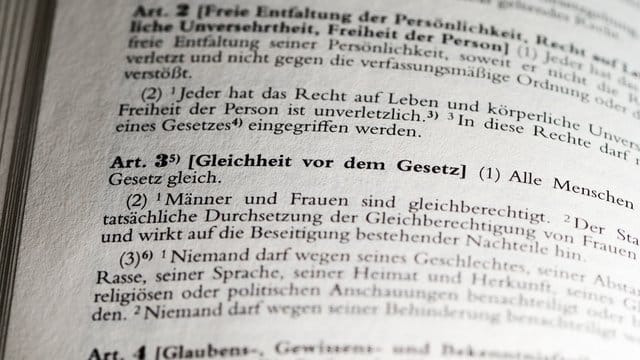Artikel 3 des Grundgesetzes über Gleichheit vor dem Gesetz. Artikel 3 des Grundgesetzes über Gleichheit vor dem Gesetz.