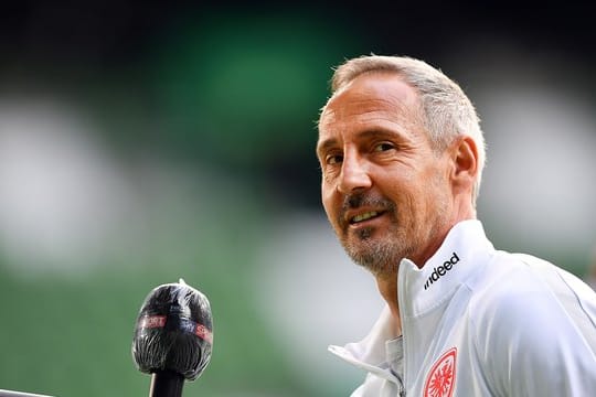 Eintracht-Trainer Adi Hütter war nach dem Sieg in Berlin zufrieden.