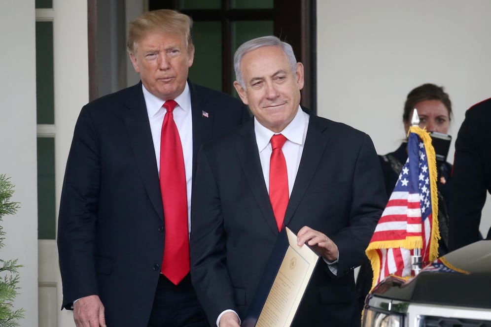Donald Trump und Israels Premierminister Benjamin Netanyahu: Der US-Präsident hatte die Golanhöhen im März vergangenen Jahres formell als Staatsgebiet Israels anerkannt.